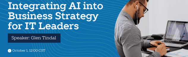 Integrating AI into Business Strategy for IT Leaders event background