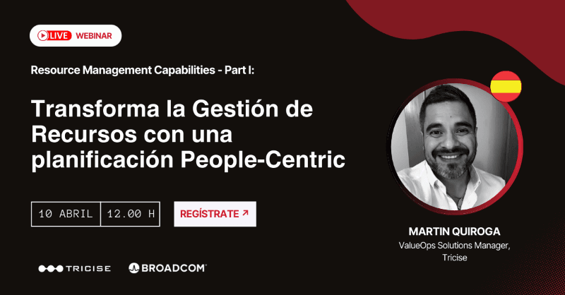Spanish Free Webinar: Discover the Future of Resource Management with People-Centric Planning event background
